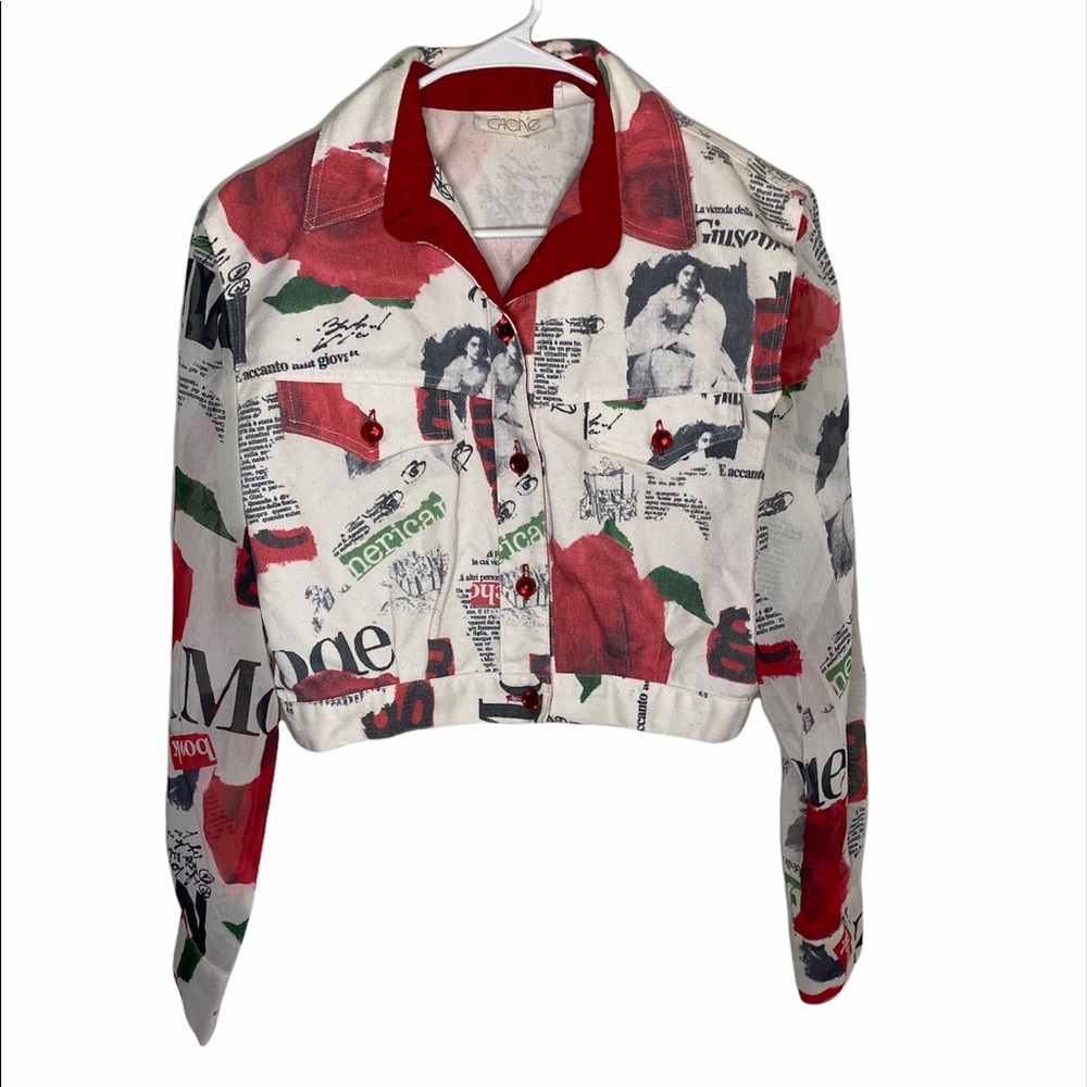 90’s Cache Rose Printed sheer jacket